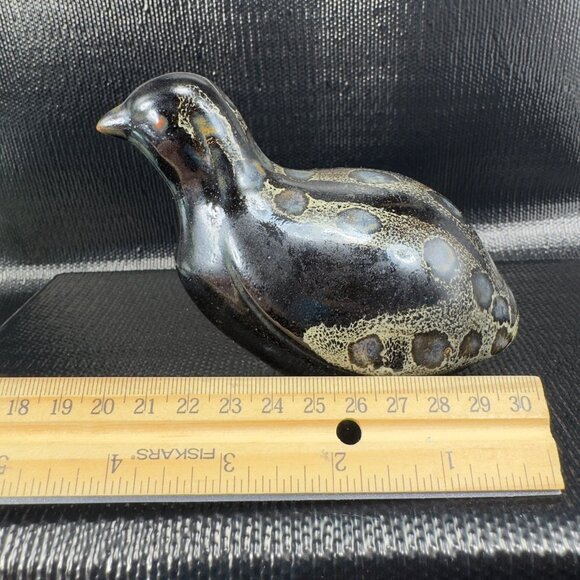 Vintage 1960s Chinese Ceramic Quail Figurine Hand Made Stoneware Pottery Bird - Picture 3 of 13